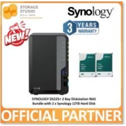 SYNOLOGY 2-Bay Diskstation DS225+ Synology Plus Series HAT3300 2 x 12TB
